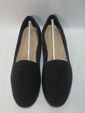 KAREN SCOTT Womens Black Moreyaa Embellished Slip On Flats Shoes Size 9